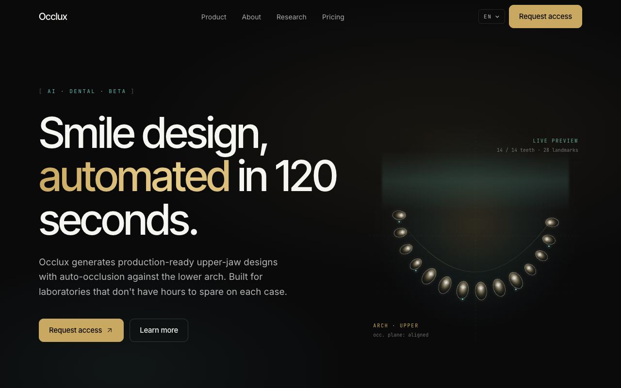 Preview of the Occlux website