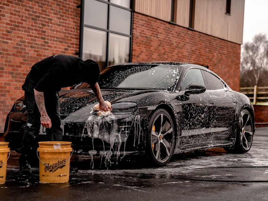 Car being washed at a detailing service